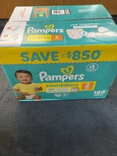 Pampers Swaddlers Leakproof Baby Diapers, Size 2 (12-18lbs),  180 Count