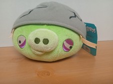 8  Angry Birds Classic Helmet Green Pig Plush 2010 commonwealth Collection Toy