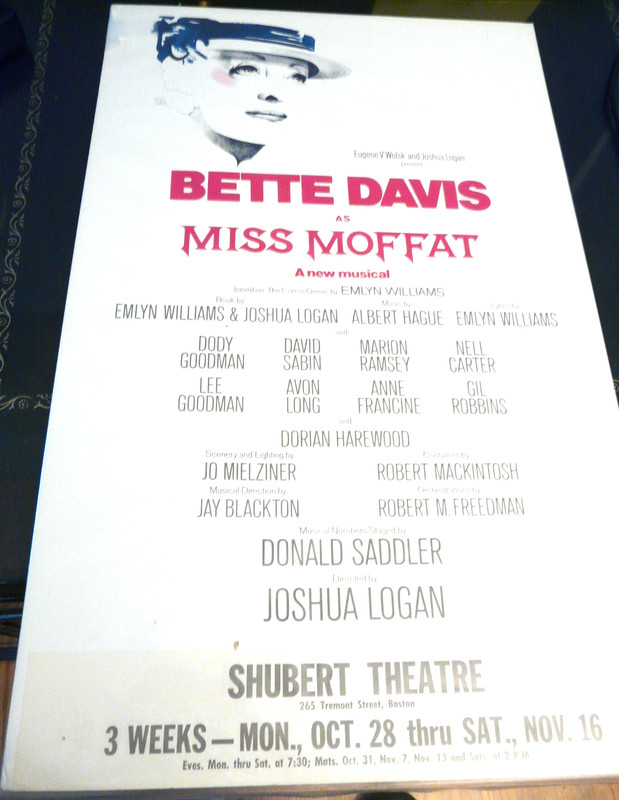 BETTE DAVIS FLOP MUSICAL-"MISS MOFFAT" -RARE BOSTON FAILED TRYOU TDODY GODMAN