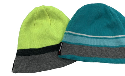 Gerry Adult Beanies Two Caps Gray/Fluorescent Yellow Gray/Light Blue
