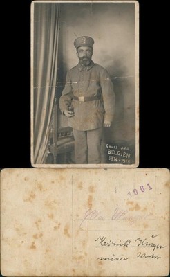 Foto Belgien Soldat mit Pfeife WK1 Belgique 1915 Privatfoto