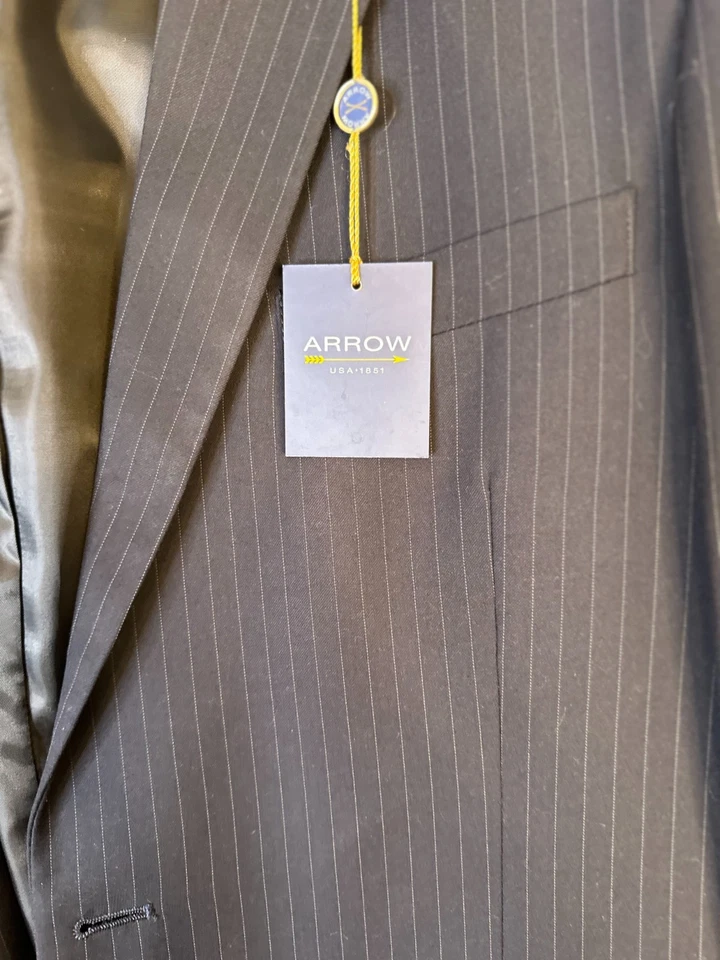 ARROW Niño Azul Marino 46L Regular Poliéster/Rayón Dos Botones Traje Chaqueta Vestido Blazer Foto 2 de 4