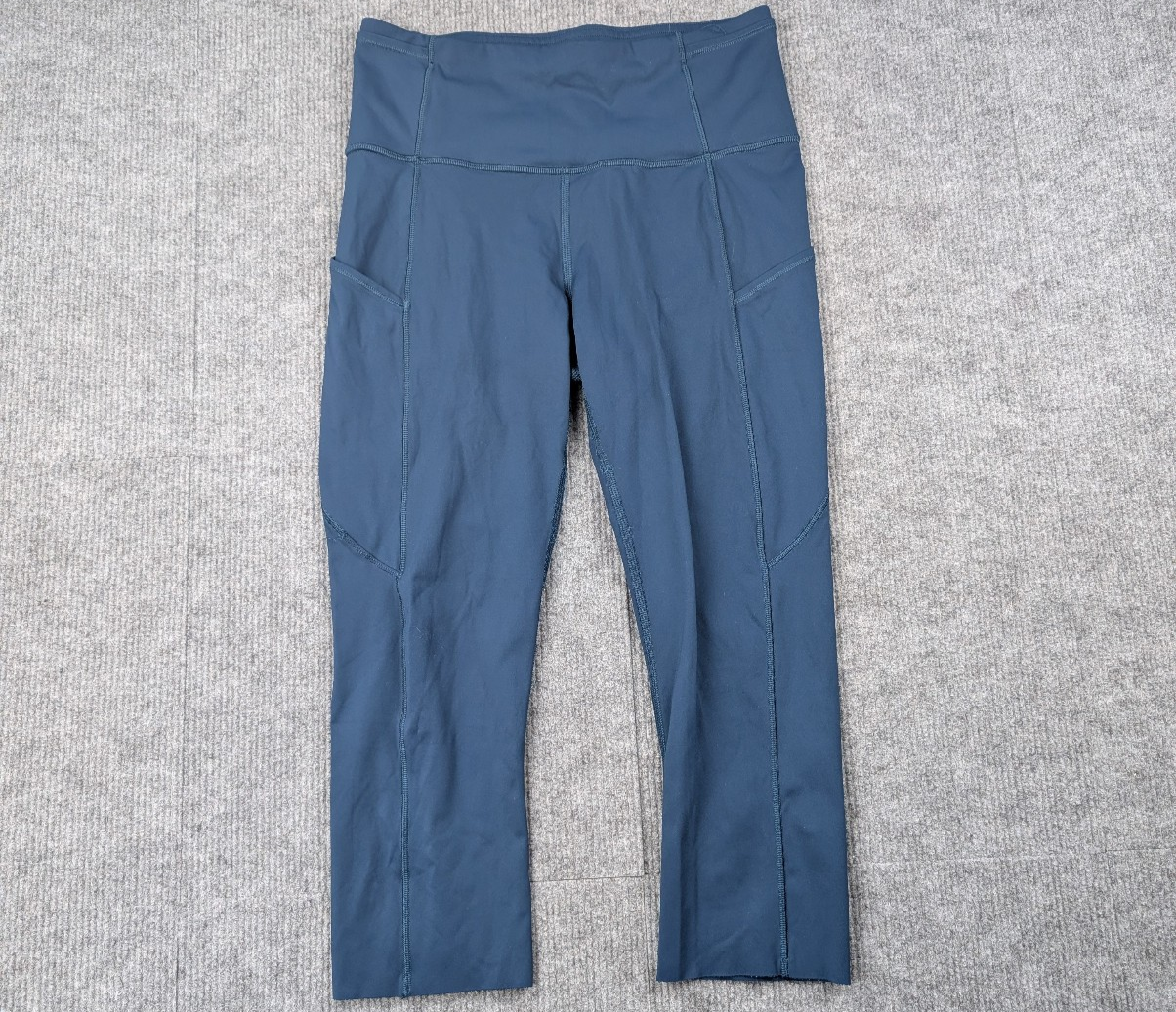 Lululemon Fast & Free Leggings Womens 6 Crop Blue Pockets Athletic Running Gym