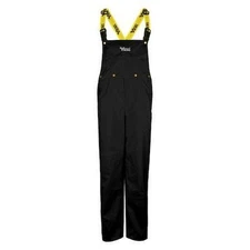 Rain Bib Pants Black XL Waterproof Nylon Wind Resistant Zipper Fly Overalls