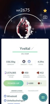 Shiny Yveltal Pokémon GO   fast in-game trade, rare!