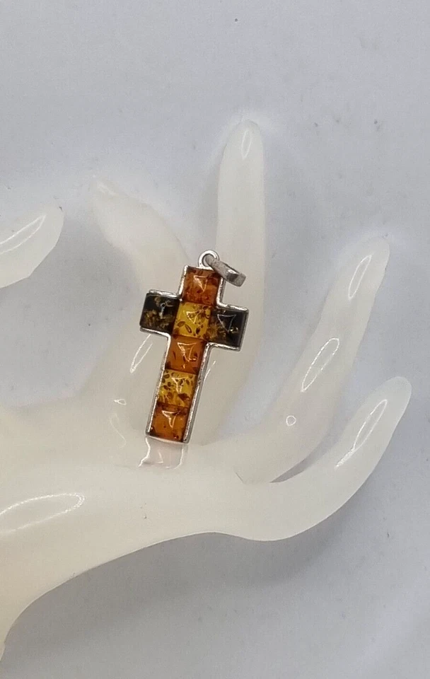AMBRA CROCE PENDENTE ARGENTO - Immagine 2 di 4
