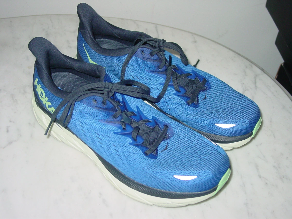 Mens Hoka One One Clifton 8 Dazzling Blue/White 1119393 Running Shoes! Size  10.5