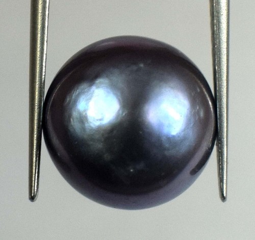 Pietra preziosa rotonda naturale 5,70 ct Tahiti grigiastra nera dei mari del sud E3631 - Foto 3 di 9