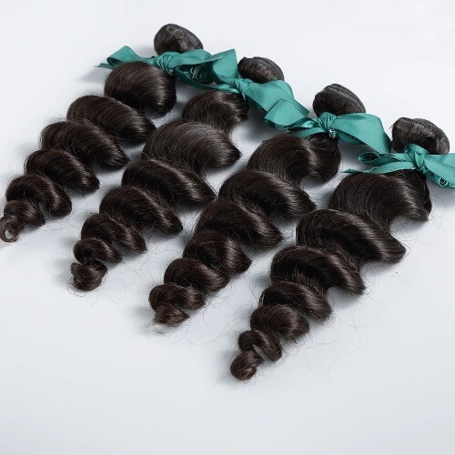 Extensiones de cabello humano virgen brasileño de onda suelta paquetes de ondas sueltas doble trama - Imagen 12 de 15