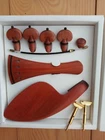 VIOLIN FITTINGS 4/4, PERNAMBUCO: PEGS, FRENCH TAILPIECE, CHIN REST, END PIN
