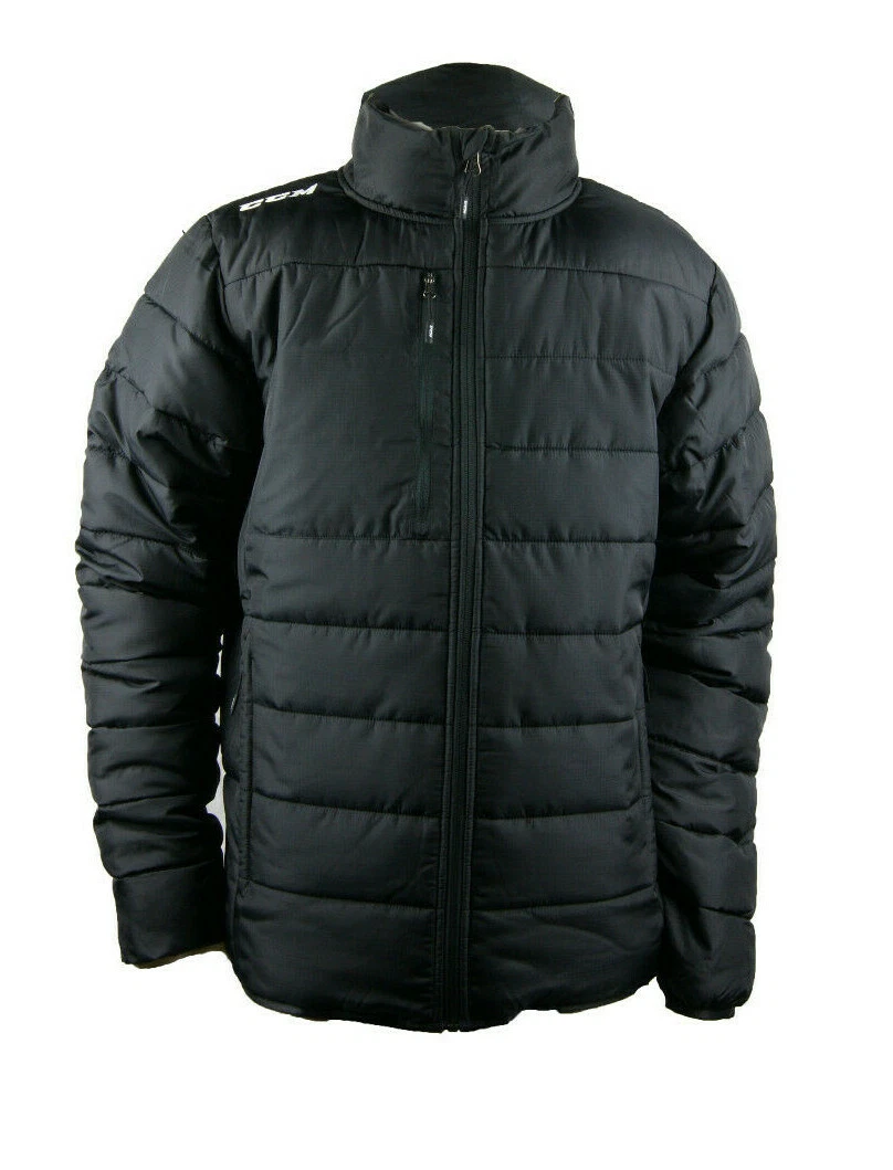 CCM Hockey Team Quilted Winter Jacket Size Senior Adult Black