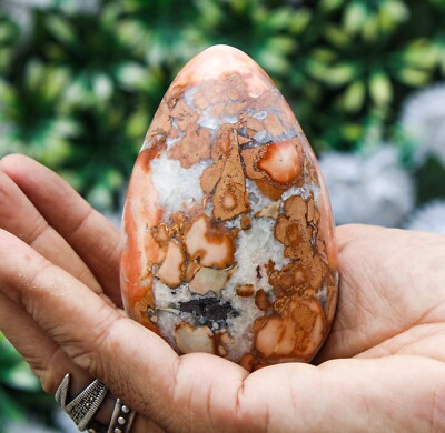 Natural 90MM Orange  Cobra Jasper Crystal Healing Energy Reiki Chakra Egg
