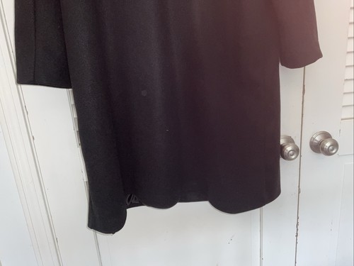 Woman Long Black Coat Double Breasted Size 18 Made Italy Boohoo - Picture 10 of 15