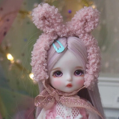 Cute BJD Doll Mini Girl Doll Pink Eyes Changeable Pink Dress Wigs Face  Makeup