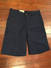 Dockers Navy Blue Shorts Boy's 31 Husky Flat Front Adjustable Waist School Wear