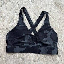 PrAna Women's M Black Camo Layna Sports Bra Cross-Back