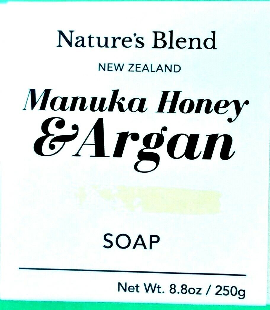 New Zealand Luxury Bath Bar Soap, Nature's Blend - Manuka Honey & Argan Oil