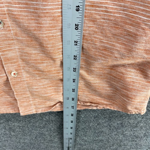 Five Four Shirt Men S Small Orange Striped Collared Button Up Long Sleeve Casual - Picture 7 of 8