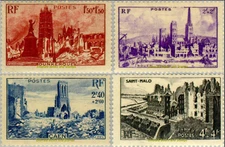EBS France 1945 - Martyred Cities - Reconstruction Appeal - YT 744-747 - MNH**