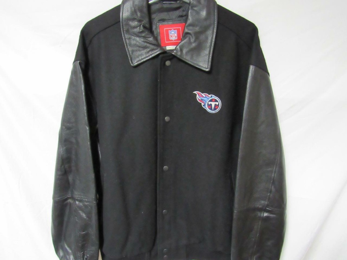 Tennessee Titans Mens X-Large Snap Up Wool Jacket with Leather