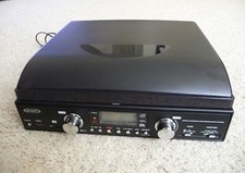 Jensen JTA-460 3-Speed AM FM Stereo Turntable Only  (Black)   