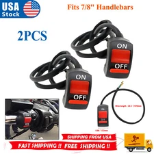 2pc Kill ON-OFF Latching Switch Scooter ATV Dirt Bike 7/8" Handlebar Switch Moto