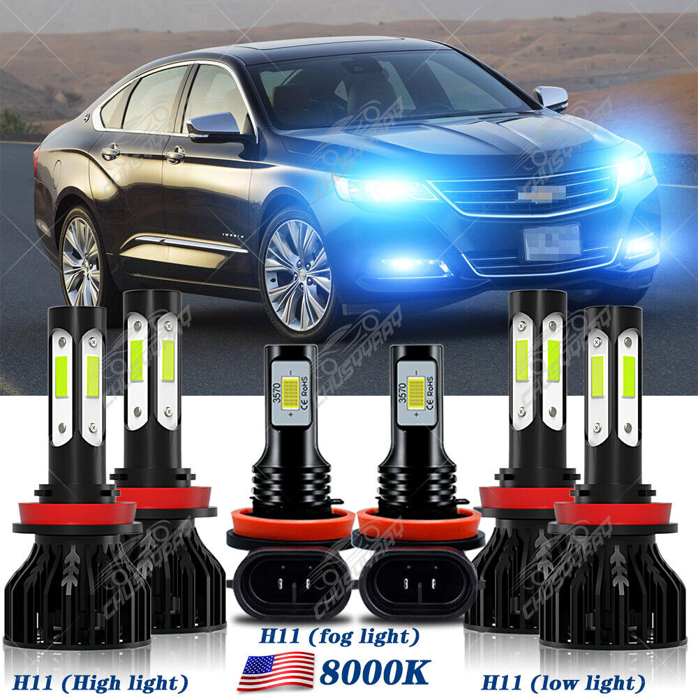 Para For Chevy Impala 2006-2010 2011 2012 2013 Kit de faros LED+