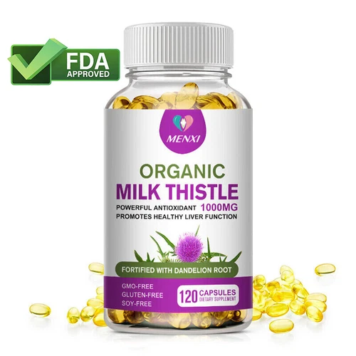 1000mg Milk Thistle Liver Cleanse & Detox Herbal Liver Support Supplement Pills