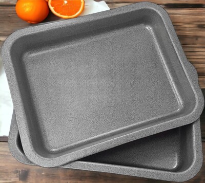 2x Einzelportion Antihaft Backofen Backblech Röstpfanne Set Röster Backen Kochen