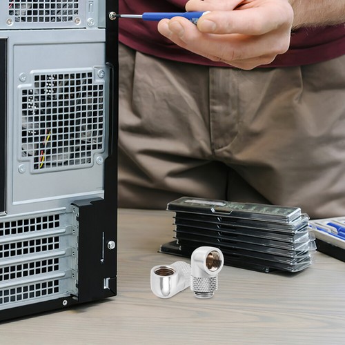 2 Pcs Computer Wassergekühlt Ellbogen Armaturen Für Wasserkühlung Adapter - Afbeelding 6 van 12