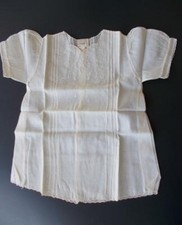 Vintage NOS Baby Infant Dress 6M Ecru Hand Stitched Hand Smocking Original Label