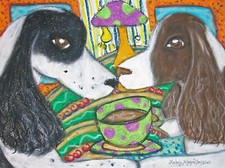 English Springer Spaniel Art Print 5x7 Dog Collectible Signed by Artist KSams
