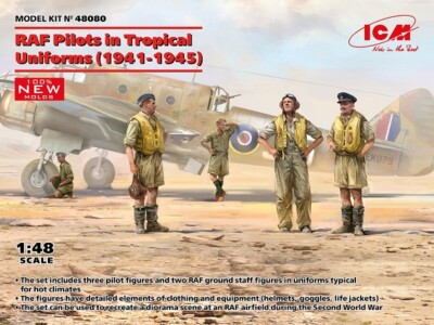 ICM 48080 - 1:48 RAF Pilots in Tropical Uniforms (1941-1945) (100% new molds)