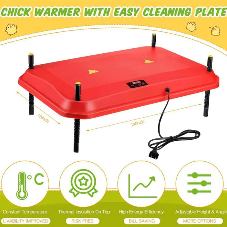 60*40cm Chick Brooder Heating Plate Chicken Coop Heater Chicken Warmer - image 3 of 4