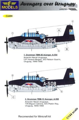 LF Models Decals 1/144 GRUMMAN TBM AVENGER OVER URUGUAY Part 1
