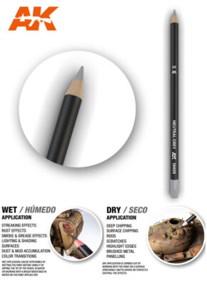 AK-Interactive Weathering Semi Grease Water Pencil - Neutral Grey