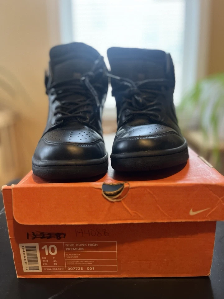 Talla 10 - 2003 Nike Dunk Premium High Negro SB Blackout Zoom Air 307735 001 Foto 2 de 4