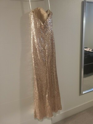 Bridesmaid Formal Prom Dress Bronze Gold Sequin | eBay