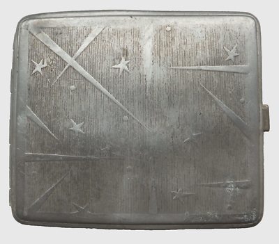 Vintage Soviet Russia USSR Cigarette Case Space Star Theme