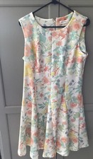 Calvin Klein Poly Blend Floral Fit-and-Flare Sleeveless Dress Back Zip Size 12