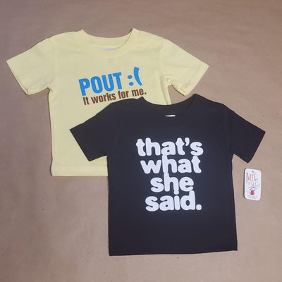Little Teez T-Shirts 2 Pack Size 18M Yellow/Black