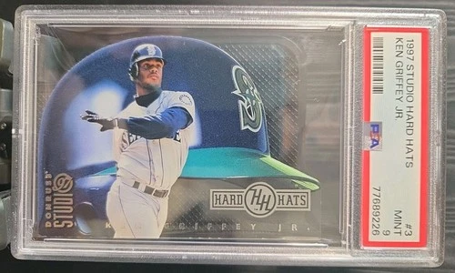 Ken Griffey Jr 1997 Studio Hard Hats #3 Die-Cut /5000 - Seattle Mariners - PSA 9