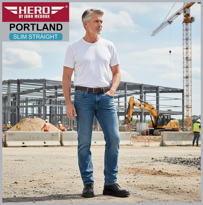 HERO PORTLAND | Lightblue Wash | Stretch Jeans Hose | Slim Straight Fit | HERREN