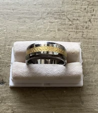 Trew Tungsten 22K Yellow Gold 9mm Wedding Band Ring Size 12-1/2