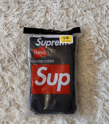 Supreme Hanes Boxer Briefs 4 PACK Black Color Size Large Same Day Shipping!