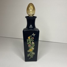 Calcomanía floral vintage de mariposa botella de vidrio de leche negra colonia rosas de Avon