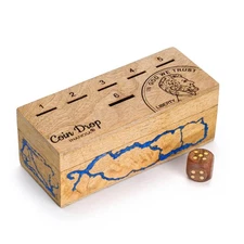 Coin Drop Game Challenge – Wooden Tabletop Game for Kids & Adults – Family Fu...