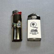 Gas Lite VTG Oakland Raiders 1981 Super Bowl XV Champs & Bic Lighter Pleasanton