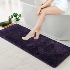 Thick Bathroom Runner Rug - Long Absorbent Bath Mat for Bathroom Floor, Tub, ...