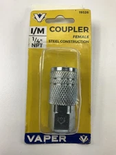 Vaper 19326 Steel Female Air Hose Compressor Coupler 1/4" NPT